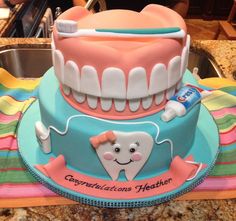 Dental Cake, Dental Hygiene Graduation, Dentist Cake, Tooth Cake, Dental Facts, Tooth Extraction