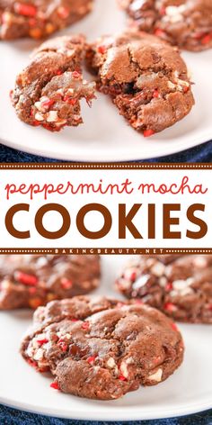 Try out these delicious peppermint mocha cookies for an easy holiday baking experience! Filled with chocolate chips and candy canes, these are the best Christmas cookies you'll ever taste! Chocolate Chip Peppermint Cookies, Peppermint Mocha Cookies, Cookies Soft And Chewy, Mocha Cookies, Chewy Chocolate Cookies, Cookies Soft, Cookies Baking, Peppermint Cookies, Peppermint Mocha