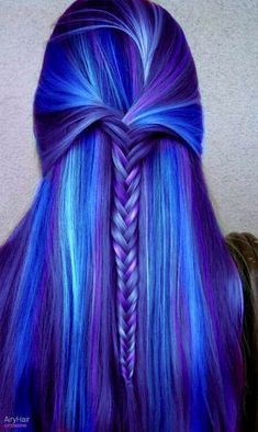 Cute Hair Colors, Hair Color Crazy, Beautiful Hair Color, Hair Color Purple, Trendy Hair Color, Hair Color Blue