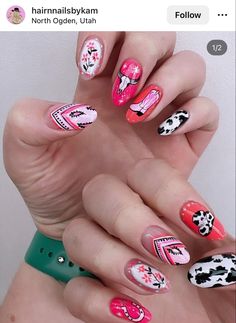 Cowboy Nail Designs, Punchy Cowgirl Nails, Cowboy Boots Nails, Dolly Parton Nails Ideas, Pink Disco Cowgirl Nails, Cowboy Theme Nails, Shania Twain Nails, Pink Country Nails, Pink Pony Club Nails