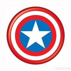 the captain's shield logo is shown in red, white and blue with a star on it