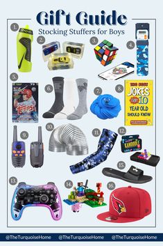 the ultimate gift guide for boys is shown in this graphic above it's contents