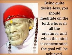 an old man wearing a red headdress with beads around his neck and the words being quite desired, you should meditate