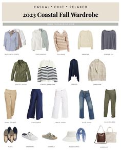 2023 Fall Retiree Capsule Wardrobe — THE DAILEIGH Coastal Fall Capsule Wardrobe, Coastal Grandma Capsule Wardrobe, Coastal Grandma Fall Outfits, Coastal Fall Outfits, Mum Wardrobe, Fall Capsule Wardrobe 2023, Fall Beach Outfits, Capsule Wardrobe 2023