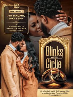 the poster for blinks we're girlie, which features two men and a woman