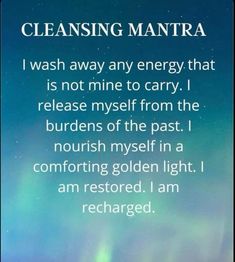 Wash away negative energy, release yourself and your space, make space for only good vibes and positive energy, restore and recharge 💙🙏🏼 Cleansing Mantra, Evil Eye Quotes, Negative Energy Cleanse, Spiritual Awakening Signs, Releasing Negative Energy, Healing Mantras, Healing Affirmations, Energy Healing Spirituality, Awakening Quotes