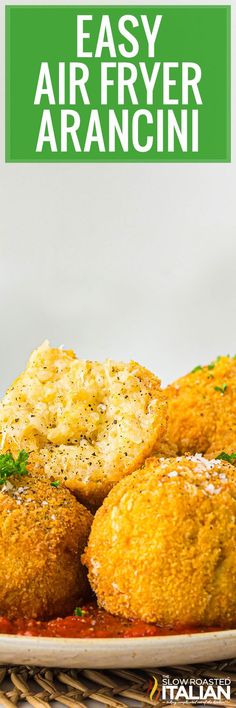 an easy air fryer arancni recipe on a plate