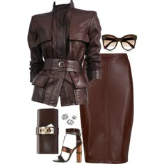 Chique Outfit, Work Fashion, Leather Fashion, Classy Outfits, Fashion Inspo Outfits, Chic Outfits