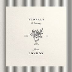 florals and beauty from london - paperless postcard with black ink on white card