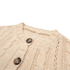 Khaki Button-up Cable Knit Cardigan Cream Knit Button-up Cardigan, Beige Buttoned Cardigan For Layering, Beige Cardigan With Buttons For Layering, Button-up Knitted Sweater For Layering, Knitted Button-up Sweater For Layering, Beige Button-up Cozy Cardigan, Beige Sweater With Button Closure For Layering, Cozy Beige Button-up Cardigan, Cozy Beige Cardigan With Buttons