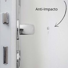 an open door with the words anti - impato written on it and arrows pointing in opposite directions