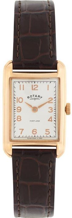 Rotary Watch Portland Ladies #rotary #watch #watches #portland #ladies #rosegold #brown #leather #classic #traditional #simple #designer #design #luxury #fashion #style Square Watches, Gold Case, Women Perfume, Style Dress, Jaeger Watch, Portland, Womens Watches