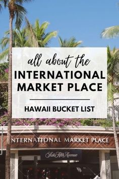 Planning a trip to Hawaii? The International Market Place is an outdoor market with lots of vendors and restaurants. Hawaii Flea Market, Schofield Barracks Hawaii, Hawaii 2023, Hawaii Ideas, Hale Koa, Hawaii Cruise, Hawaii Vacation Tips, Kailua Kona Hawaii