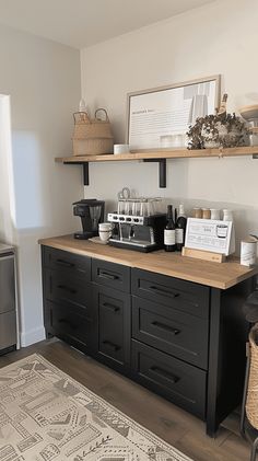 there is a coffee bar in the kitchen