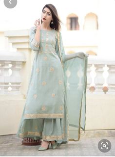 Design Kurta, Model Blouse, Pista Green, Peach Colour, Gotta Patti, Kurta Dress