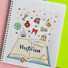 an open notebook with the words illustrated on it