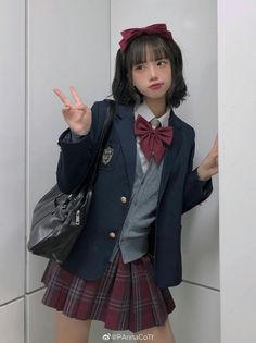 Cute Japanese Uniforms, French School Uniform, Kdrama School Uniform, Japanese Uniform Highschool, American School Uniform, Red School Uniform, Japan School Uniform, Cute Uniform, Japanese Uniform