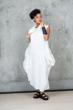 Avant garde linen dress, Summer linen dress linen clothing, White linen dress, Kaftan dress Avant garde linen dress linen clothing for momen is made of perfectlinen, high quality pure linen, soft italian linen Linen Kaftan dress - available in XS \ S \ M \ L \ XL \ XXL \ 3XL \ 4XL \ 5XL \ 6XL Please, take a look at the sizing charts last picture of the item's gallery before placing an order of Long linen dress. Our model is wearing Beige Summer linen dress, size S. Thank you! For any additional White Linen Midi Dress For The Beach, White Linen Midi Dress For Vacation, Linen Kaftan, Avant Garde Dresses, Linen Dress Summer, Asymmetrical Collar, White Linen Dress, Dress Kaftan, Long Linen Dress