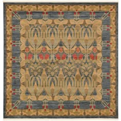 The classic look of the Edinburgh Collection is sure to lend a dignified atmosphere to your home. With an array of colors and patterns to choose from, there's a rug to suit almost any taste in this collection. This Edinburgh rug will tie your home's decor together with class and amazing style. Color: Navy Blue. Square Rugs Dining, Large Square Rugs, Square Area Rugs, Yellow Area Rugs, Square Rugs, Square Rug, Navy Blue Area Rug, Unique Loom, Spare Room