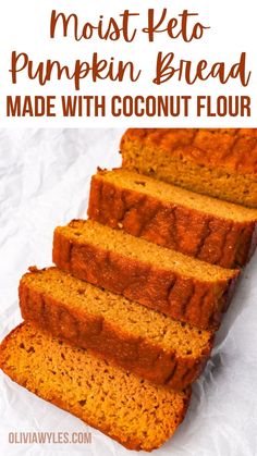 Moist Keto Pumpkin Bread – Made with Coconut Flour	Moist Keto Pumpkin Bread – Made with Coconut Flour Pumpkin Bread Made With Coconut Flour, Keto Zucchini Bread Coconut Flour, Pumpkin Cloud Bread, Best Keto Pumpkin Bread, Keto Pumpkin Muffins Coconut Flour, No Flour Pumpkin Bread, Coconut Flour Pumpkin Recipes, Recipes That Use Coconut Flour, Coconut Flour Keto Bread