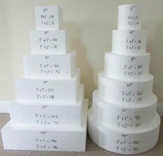 several stacks of toilet paper stacked on top of each other with numbers written on them