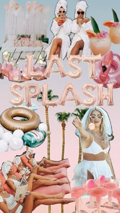 Bachelorette party, Bachelorette party inspo, bachelorette theme Hen Party Theme, Last Splash Bachelorette, Last Splash, Hens Party Themes, Bachelorette Pool Party, Party Theme Ideas, Poolside Party, Pre Wedding Party