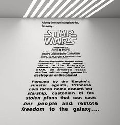 a star wars quote on the wall in a room