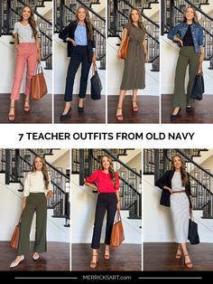 Teacher Outfits From Old Navy - Merrick's Art Football Halloween Costume, Preppy Mom, Teacher Outfits High School, Merricks Art, Old Navy Outfits, Teacher Wardrobe, Womens Active Wear Outfits, Teacher Outfit