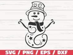 snowman svg / png / eps / dxf cut file