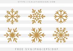 gold snowflakes on white stripes with the text free svng files for christmas