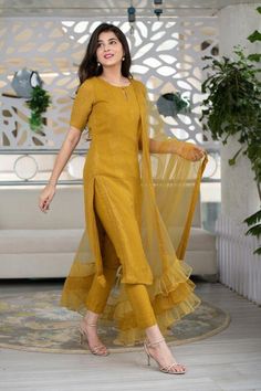 Exclusive Rayon Top Pant With Thread And Sequence Work With | Etsy Ruffle Dupatta, Gaun Fashion, Simple Kurti Designs, Salwar Designs, Casual Indian Fashion, Salwar Kamiz, Mode Abaya, Pakistani Dresses Casual, Trendy Dress Outfits