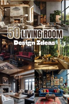 the cover of 50 living room design ideas