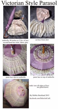 Simple Victorian Style Parasol tutorial... Steampunk Diy, Steampunk Accessories, Victorian Steampunk, Steampunk Costume, Cosplay Tips, Diy Sewing Clothes, Steampunk Fashion