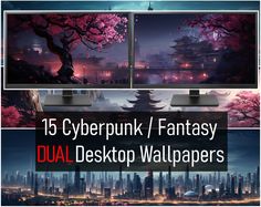 Immerse yourself in the electrifying world of cyberpunk with our collection of 15 stunning dual-screen ultrawide desktop wallpapers. Designed specifically for dual monitor setups, these digital downloads will transport you to a dark and futuristic cyberpunk realm, right on your screens. With a resolution of 3840 x 1080 FULL HD, these wallpapers perfectly fit your dual monitor configuration, allowing you to create an immersive cyberpunk experience that spans across both screens. Here are a few ex Dual Screen Wallpaper, Video Game Backgrounds, Dual Monitor Setup, Futuristic Cyberpunk, Wallpaper Full Hd, Dual Screen, Dual Monitor, Dark Theme, Game Background