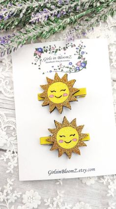 Sun Hair Clip, Sun Hair, Hair Clips Cute, Girls Hair Clips, Cute Sun, Yellow Sun, Handmade Hair Accessories, Cute Hair, Hair Clips Girls