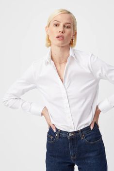 The Essentials Shirt White Top - Button Down Theshirt Off White Shirt, White Shirt Blouse, Hemant And Nandita, Sleepwear Dress, The Boyfriend, Tanya Taylor, White Button Down, Boyfriend Shirt, Women Artisans