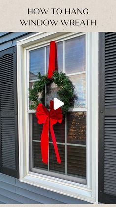 Jessica Cole on Instagram: "Here’s how we hung our lighted wreaths- no ladder required!! We have double sash windows, so we were able to hang these wreaths from the inside. Watch video for full tutorial. We used the fishing line to hold the wreaths in place so they didn’t swing or flip when the wind blew.   #christmas #wreaths #christmasdecor #christmasdecorations #christmashack #holidaydecor #christmaswreath #itsbeginningtolookalotlikechristmas #follow #insta #instagood #hack #christmashouse" Christmas Wreath For Outdoor Windows, Wreath In Kitchen Window, Window Swag Ideas, Christmas Wreath On Fence, Christmas Wreaths For Outside Windows, Hang Christmas Wreaths On Windows, Wreaths On Windows For Christmas Outside, Wreaths On Outdoor Windows, How To Hang Christmas Wreaths On Door