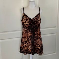 Nasty Gal Women's Size 10 Leopard Print Slip Dress Black Brown Colorway Adjustable Strap V Neck And Backline New With Tags 100% Polyester Zip Side For East In And Off Measurements Are Approximate And Photographed Spotty Dress, Kimono Mini Dress, Slip Dress Black, Print Slip Dress, Ruffle Bodycon, Tight Mini Dress, Bodycon Cocktail Dress, Strappy Mini Dress, Flowy Mini Dress