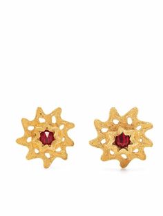 1980s Gemstone-Embellished Star Clip-On Earrings Clip On Earrings, Yves Saint Laurent, Saint Laurent, Stud Earrings, Gemstones