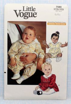 an image of a baby's outfit and doll in the pattern for little vogge