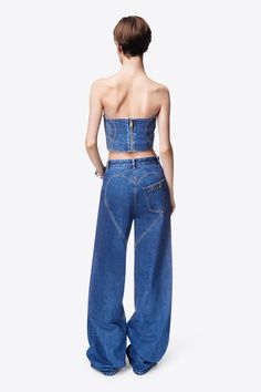 Heart Cutout Wide Leg Jean Area Jeans, Cutout Pants, Cut Out Jeans, Skirt And Top Dress, Heart Cut Out, Leather Denim, Denim Trends, Denim Patchwork, Denim Pant