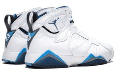 Welcome to the latest and greatest Air Jordan 7 Retro! In celebration of Jordan Brand's 30th anniversary, this remastered version of the 2002 colorway is a must-have for any true sneakerhead. The all-white premium tumbled leather upper is accented perfectly by French Blue, Flint Grey, and University Blue hues - creating a look that is both eye-catching and unique. Don't miss your chance to own a piece of history - add the Air Jordan 7 Retro 30th 'French Blue' to your collection today! Dunk Low Nike, Jordan 7, French Blue, University Blue, 30th Anniversary, Nike Dunk Low, Blue Hues, Nike Dunks, Nike Air Jordan