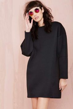 - Black Scuba Dress, Mode Casual, Mode Inspiration, Coco Chanel, Minimal Fashion, Her Style, A Black, Editorial Fashion, Black Fashion