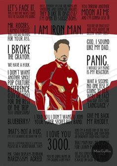 an iron man poster with the words i am iron man