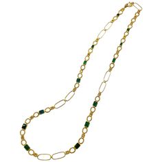 Elegant Art Deco style Mosaic 32 Inch Necklace set in 20 Karat Yellow Gold with Emerald weighing approximately at 19.06cts and Diamonds 4.62cts. Brought to your from the Luminosity Collection which consists of bold design and reflects light from within. Each uniquely natural rose cut diamond and diamond slice are chosen by Coomi for the pieces in this celestial-inspired collection. Please contact us for more information on the Emerald Necklace. 20K Yellow Gold 19.06cts Emerald 4.62cts Diamonds 32 Inches Emerald Art Deco, Emerald Art, Contemporary Art Deco, Enamel Necklaces, Emerald Necklace, Estilo Art Deco, Elegant Art, Emerald Stone, Natural Emerald