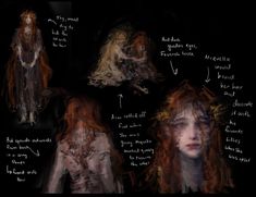 an artist's work showing the stages of her hair