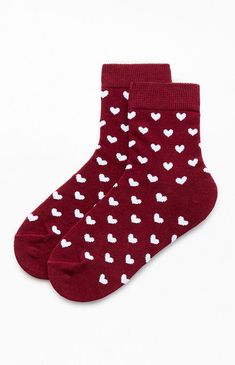 John Galt Burgundy Heart Socks | PacSun Spiderman Socks, Heart Socks, Baby Fashionista, Fluffy Socks, Print Socks, Closet Accessories, Sock Packs, Winter Socks, Fashion Wishlist