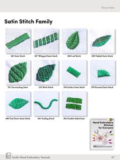 the instructions for how to make satin stitch family