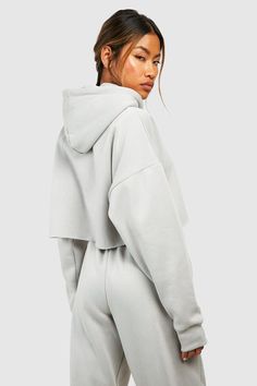 Womens Cropped Raw Hem Hoodie - Grey - XL - Cozy up this season with our latest collection of hoodies and sweatshirts. Featuring a soft material perfect for chill days, this style is ideal for layering under a trench coat in fall, or wearing alone when the days start to get a little warmer. For days at home, pair a relaxed-fit hoodie with your fave sweatpants and slide shoes and prepare for comfort heaven. Or, channel cool girl vibes and nail the athleisure trend in an oversized sweatshirt, bike Slide Shoes, Athleisure Trend, Dad Sneakers, Basic Hoodie, Hoodies And Sweatshirts, Workout Hoodie, Slides Shoes, Oversized Sweatshirt, Fashion Face