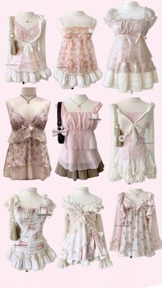 couqette / shoujo / himekaji fashion #gyaru #himekaji #outfits #style #idk #tops Gyaru Fashion, Asymmetrical Neckline, Cute Everyday Outfits, Floral Style, Style Chic, Flutter Sleeves